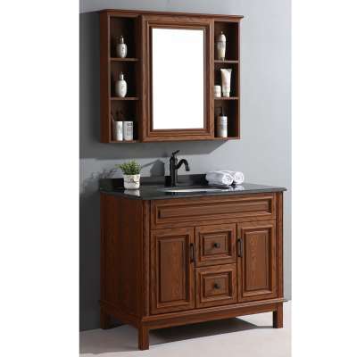 QM-9002 Modern Bathroom Furniture Set Waterproof WPC Storage Vanity Bathroom Cabinet with Mirror Sink